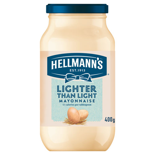Hellmann 的品牌包裝設(shè)計，藍(lán)絲帶標(biāo)志，手繪字體