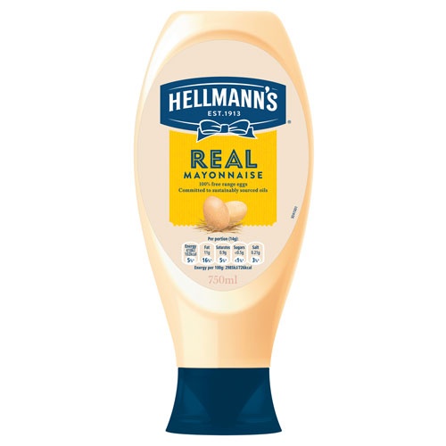 Hellmann 的品牌包裝設(shè)計，藍(lán)絲帶標(biāo)志，手繪字體